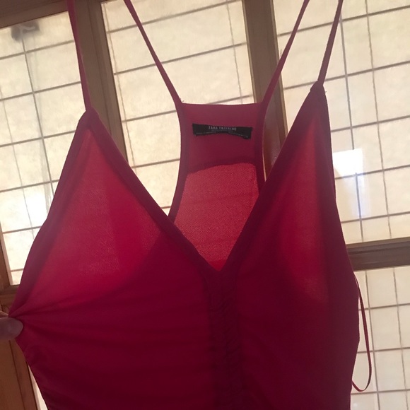 Magenta Zara jumpsuit made in Moroco NWOT, strechy - Picture 3 of 6